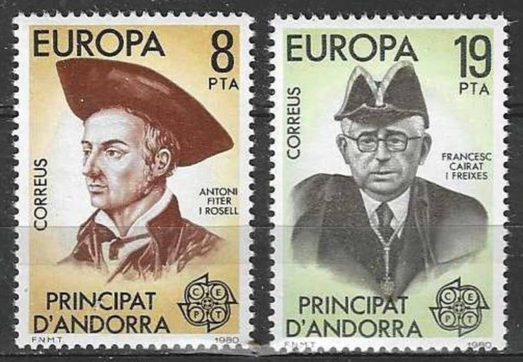 Andorre espagnole 1980 - Yvert 124-125 - Europe (PF), Envoi, Non oblitéré