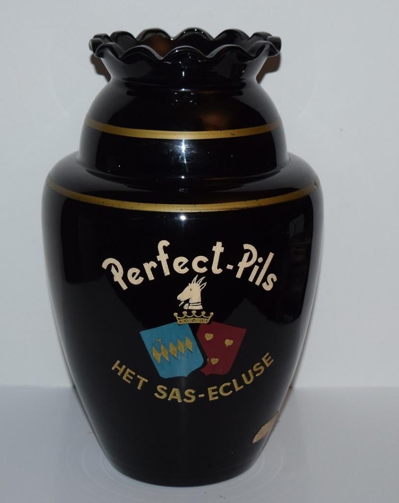 Het Sas - Ecluse / Perfect Pils /  Oude vaas in Booms glas, Verzamelen, Biermerken, Ophalen of Verzenden, Gebruikt, Overige typen