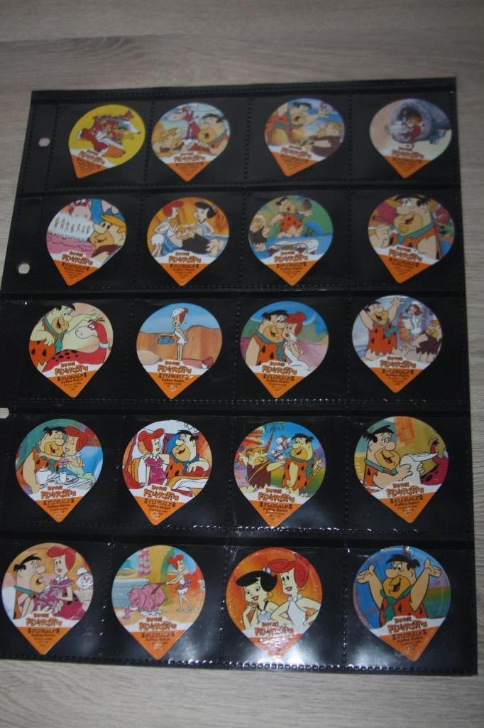 Flintstone's 45 koffieroomdeksels , complete reeks, Verzamelen, Ophalen of Verzenden, Overige figuren, Zo goed als nieuw, Overige typen