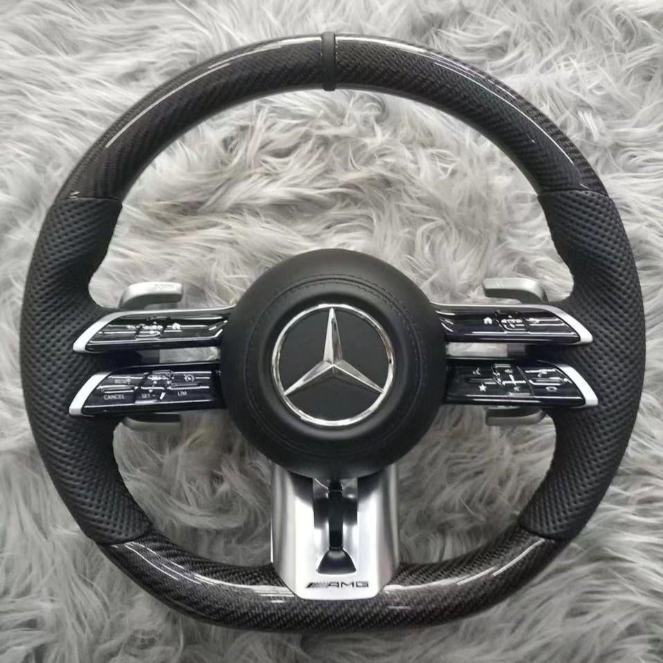 Volant Mercedes en cuir libellule en carbone argenté AMG, Enlèvement ou Envoi, Neuf, Mercedes-Benz