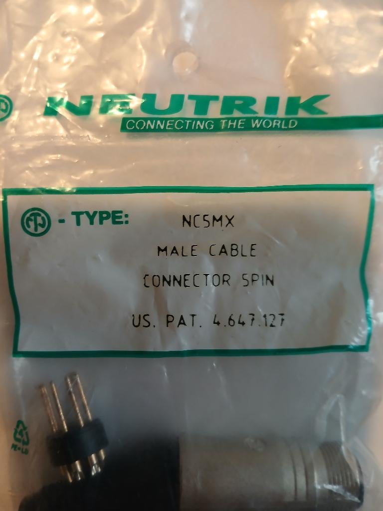 NC5MX-B mannelijke XLR-connector, lot, pincode: 5, Ophalen, Nieuw