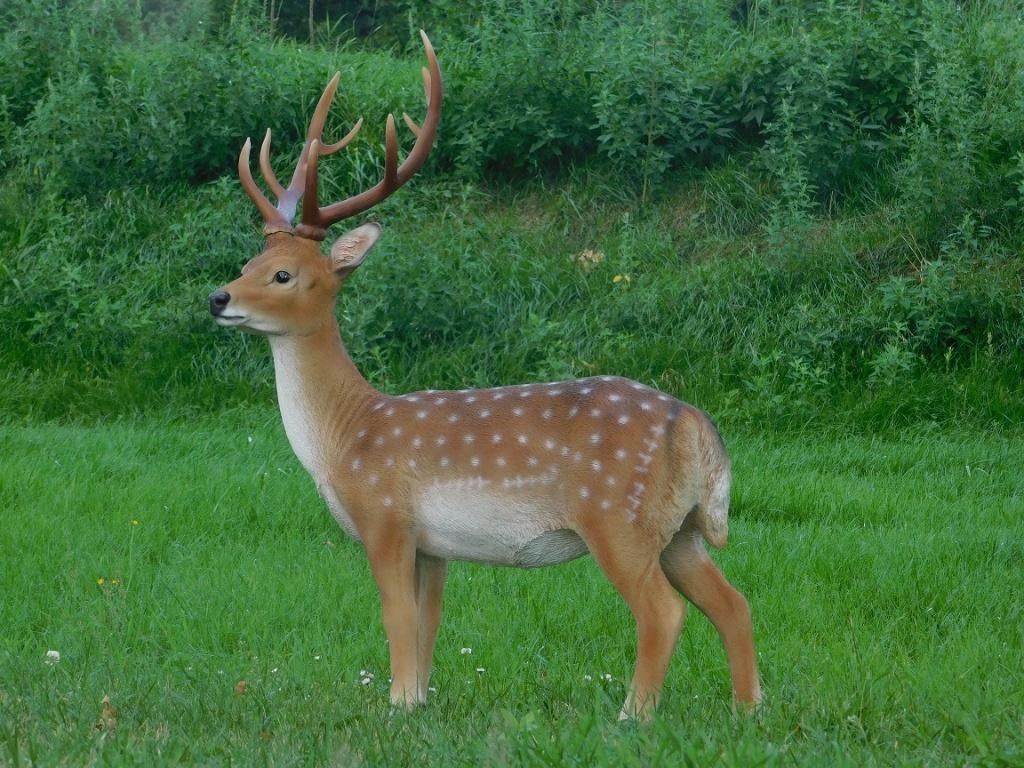 Statue de cerf XL | Polystone | Sikahert, Jardin & Terrasse, Statues de jardin, Animal, Synthétique, Enlèvement ou Envoi