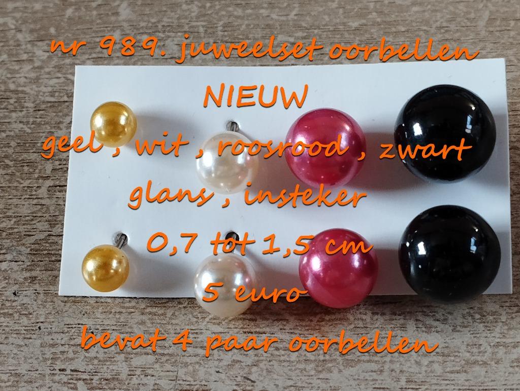 989. Juweelset : oorbellen , NIEUW , @LAATSTE STUK@ verzend, Overige materialen, Verzenden, Nieuw, Roze