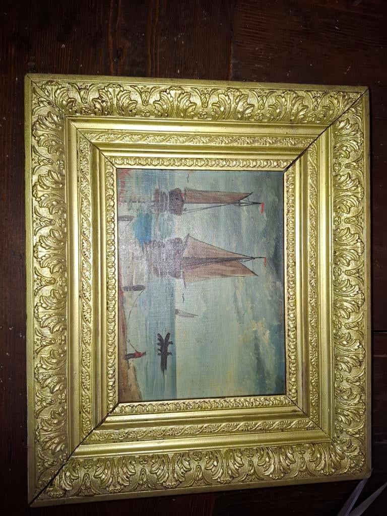 Strand met bootjes verfaillie, Antiek en Kunst, Ophalen of Verzenden