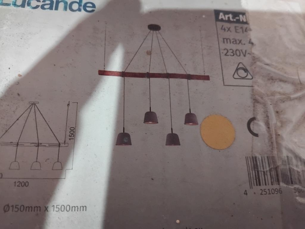 lucide hangverlichting stenen potten en houten balk, Ophalen of Verzenden, Nieuw