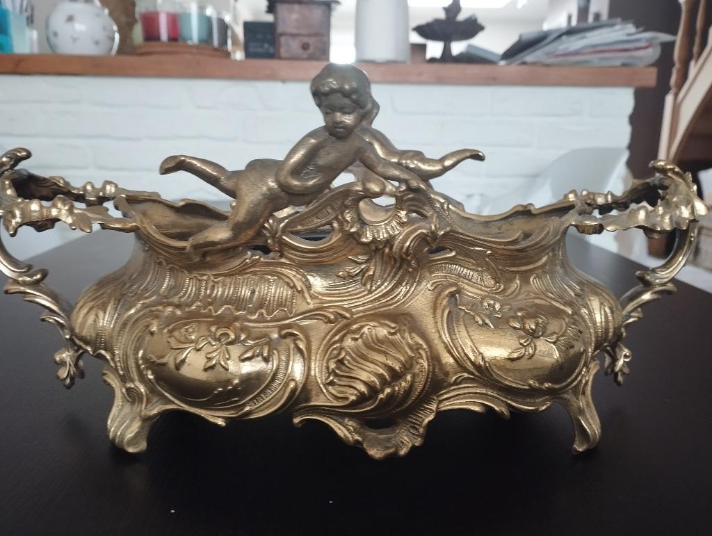 Jardinière en cuivre/laiton avec putti, Antiquités & Art, Enlèvement ou Envoi, Cuivre