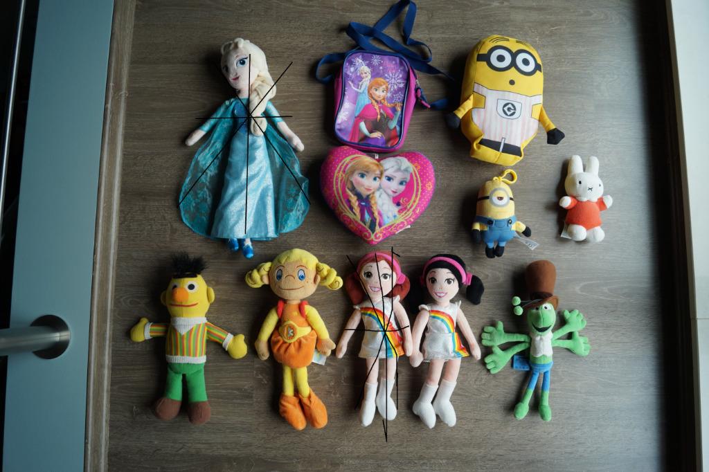 knuffels k3, frozen, kaatje, bert, minions, filip, nijntje, Ophalen of Verzenden, Zo goed als nieuw