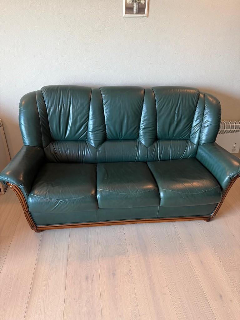 Drie zit (slaapbank) + één zit (relax) + één zit, Ophalen, Gebruikt, Leer