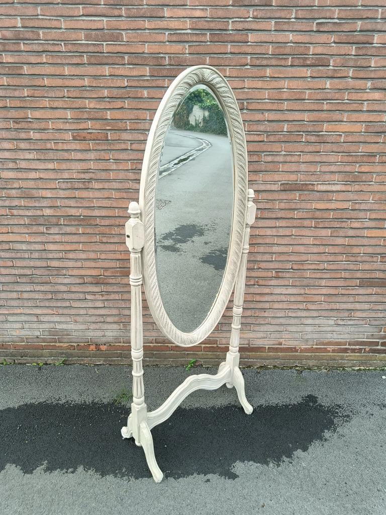 Vintage houten paasspiegel XL, Huis en Inrichting, Woonaccessoires | Spiegels, Zo goed als nieuw, Ophalen