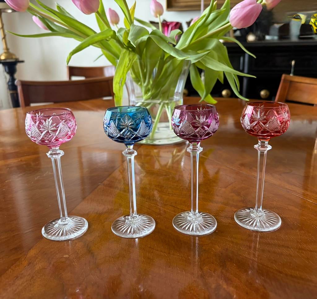 Verres à liqueur Val Saint Lambert modèle Berncastel, Ophalen, Zo goed als nieuw