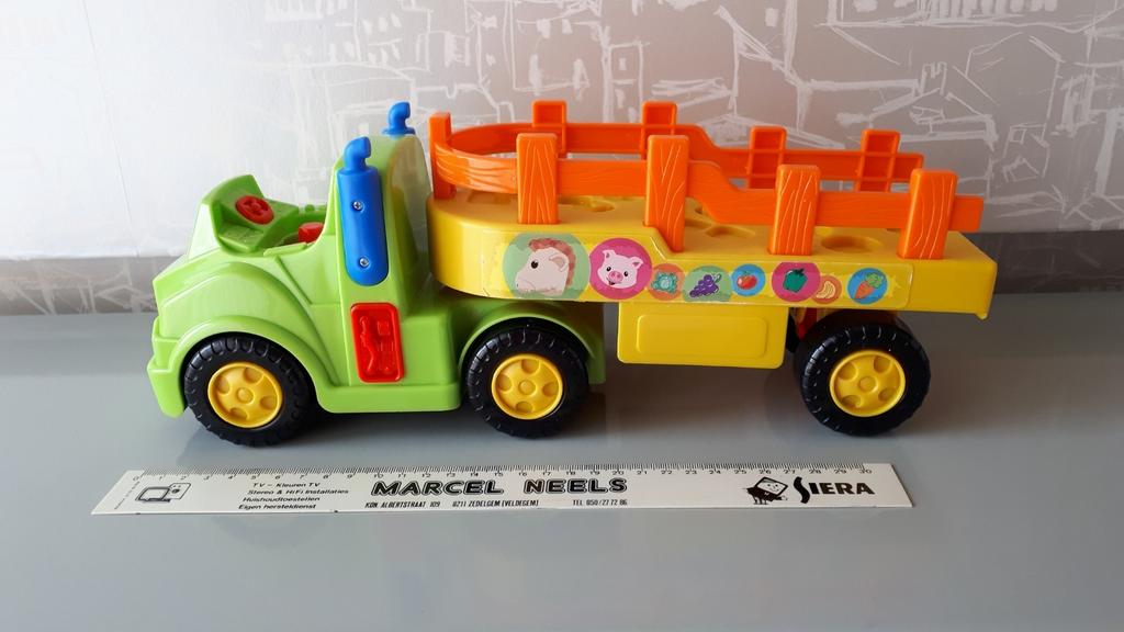 Stevige trekker met aanhangwagen kiddieland met muziekje, Ophalen of Verzenden, Gebruikt