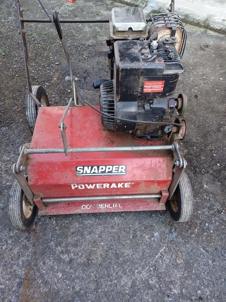 Scarificateur essence snapper, Enlèvement, Essence