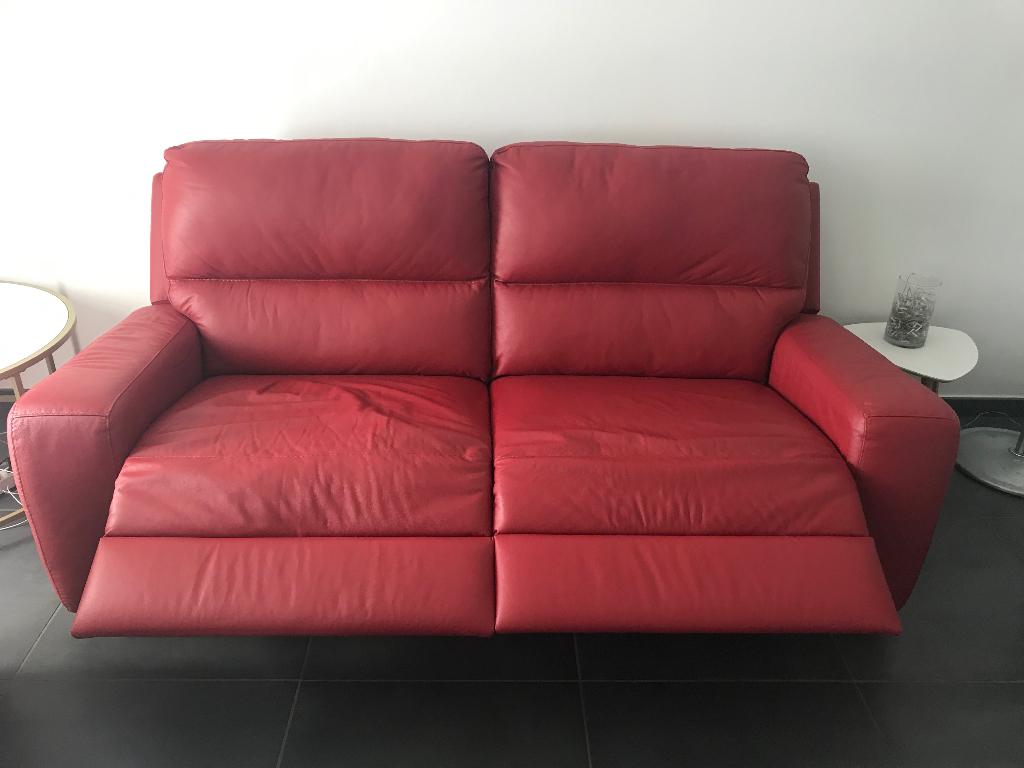 Salon en cuire, Maison & Meubles, Fauteuils, Comme neuf, Enlèvement