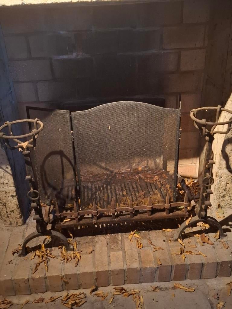 Cheminée avec grill et écran, Maison & Meubles, Enlèvement