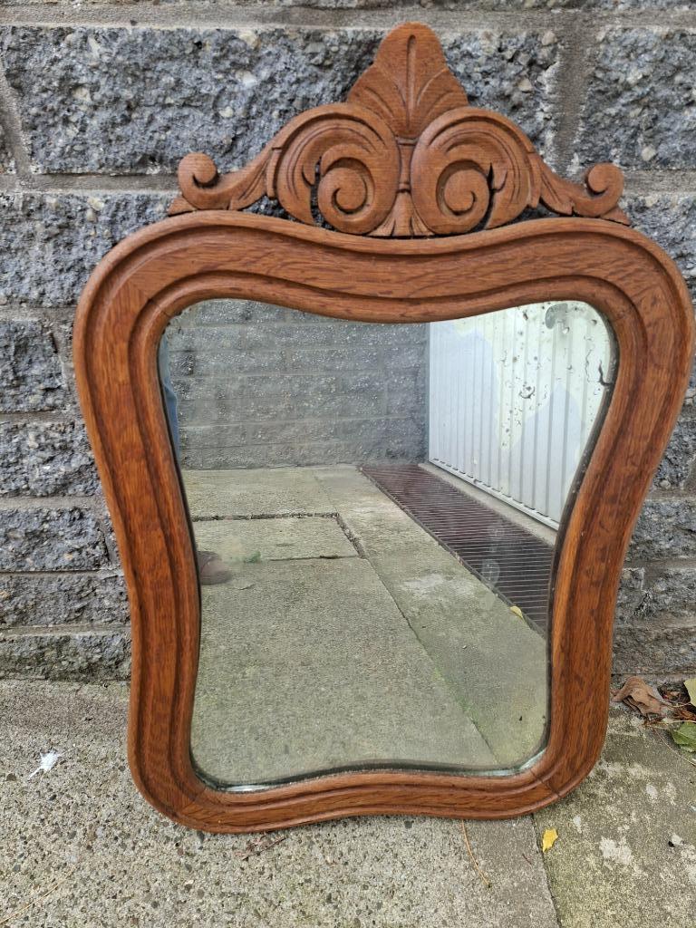 Miroir avec encadrement en chêne., Maison & Meubles, Accessoires pour la Maison | Miroirs, Moins de 100 cm, Comme neuf, Enlèvement