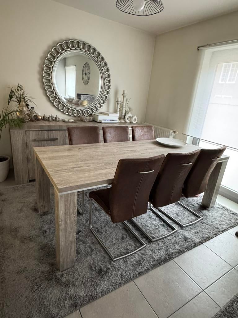 HENDERS&HAZEL Complete eetkamer + 8 stoelen + salontafel, Huis en Inrichting, Ophalen