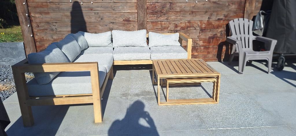 Salon de jardin 5 pièces + housse, Jardin & Terrasse, Accessoires mobilier de jardin, Enlèvement, Comme neuf