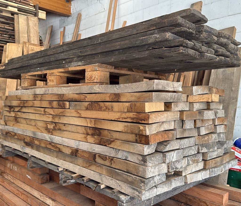 Oude eiken planken + bielzen, Enlèvement, Planches