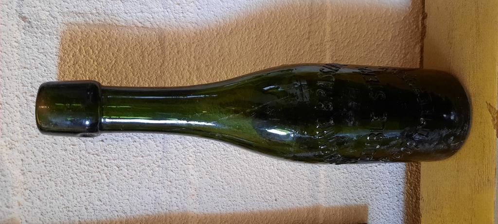Ancienne bouteille de bière Boortmeerbeek. Vert., Enlèvement ou Envoi, Utilisé