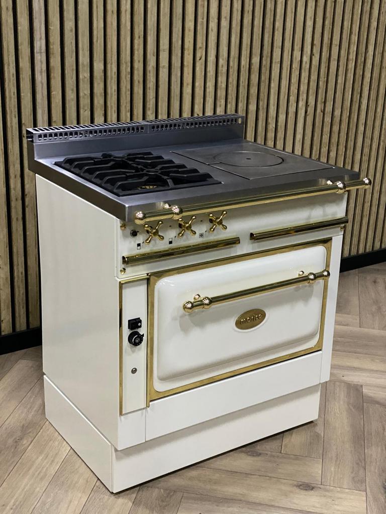 Luxe Fornuis Morice + Gasoven Uniek Showroommodel Zeldzaam, Ophalen of Verzenden, Gas, Vrijstaand, Grill