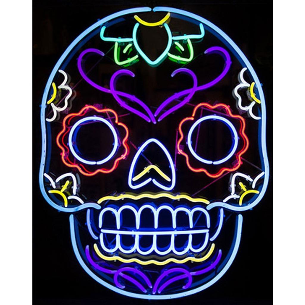 Mooie skull neon met veel kleuren en veel andere neons, Ophalen of Verzenden, Nieuw, Lichtbak of (neon) lamp