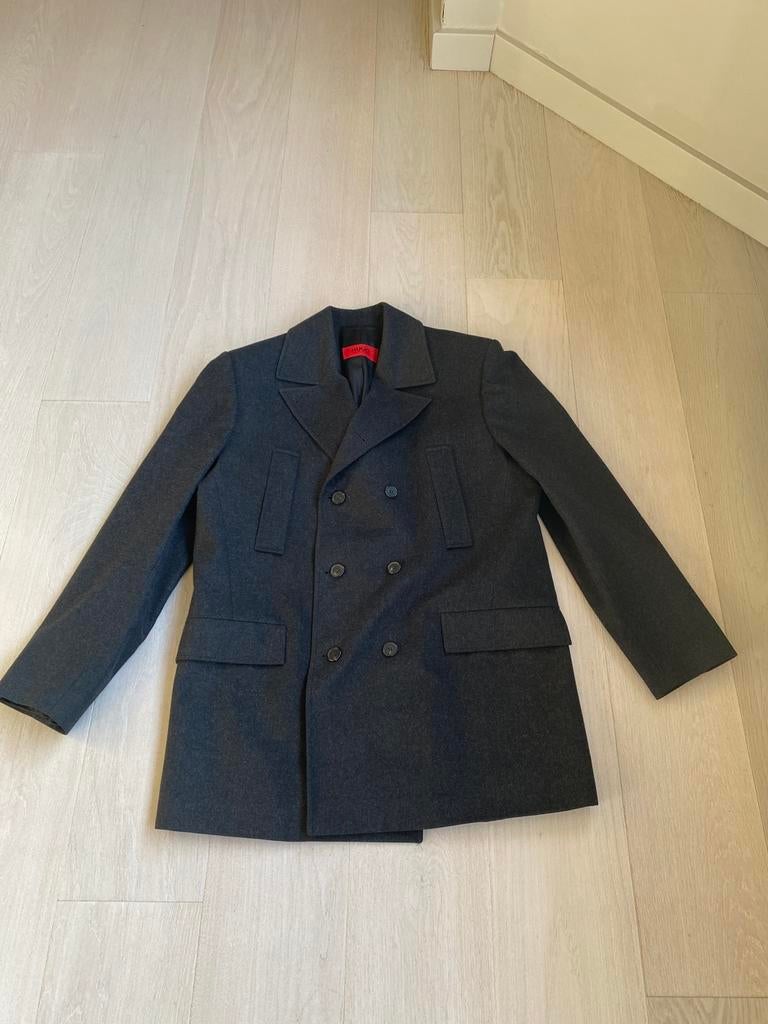 HUGO herenmantel Hugo Boss, anthraciet grijs , maat 52, Kleding | Heren, Ophalen, Maat 52/54 (L), Hugo boss, Zo goed als nieuw