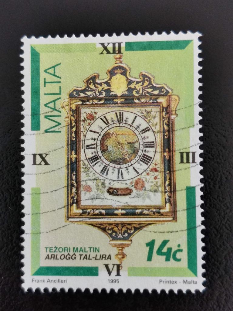Malta 1995 - antieke klok, Ophalen of Verzenden, Malta, Gestempeld