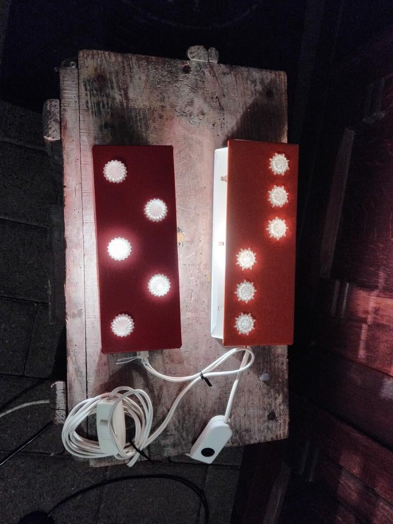 Vintage bedlampjes met lensjes., Ophalen of Verzenden