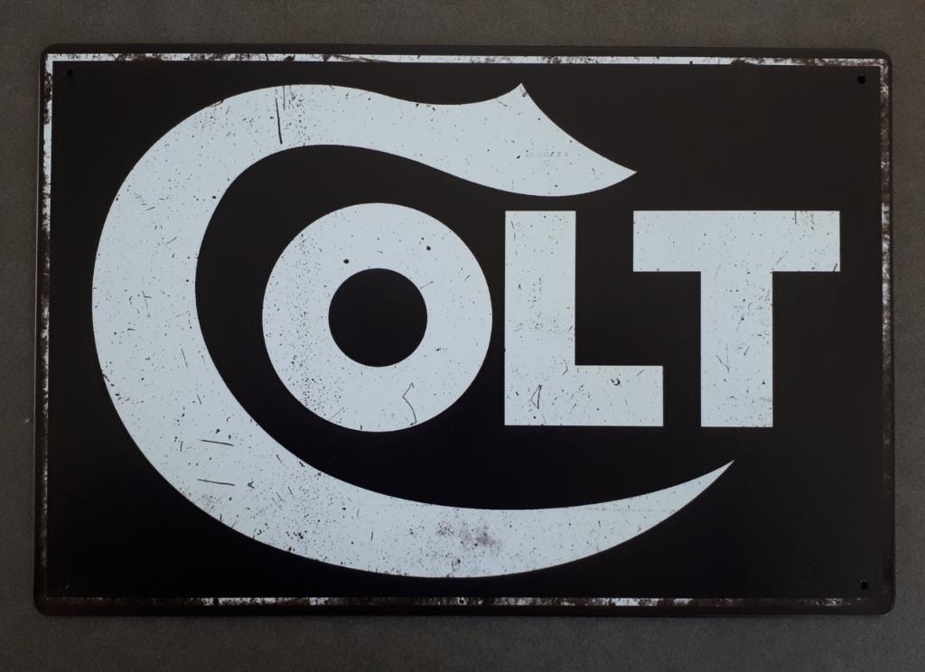 Assiette murale Colt en métal au look vintage - NOUVEAUTÉ, Collections, Enlèvement ou Envoi, Neuf, Panneau publicitaire