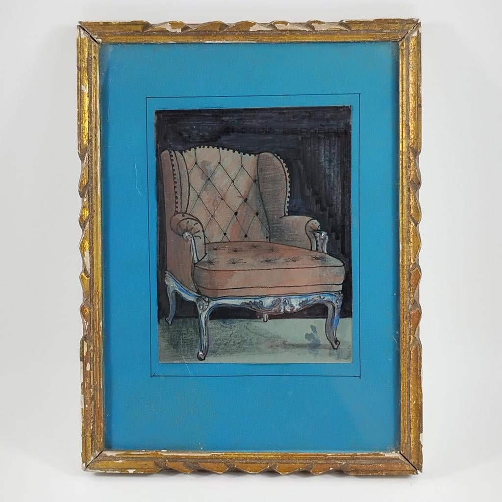 Dessin technique "croquis bergère" 19 ème siècle, Enlèvement ou Envoi