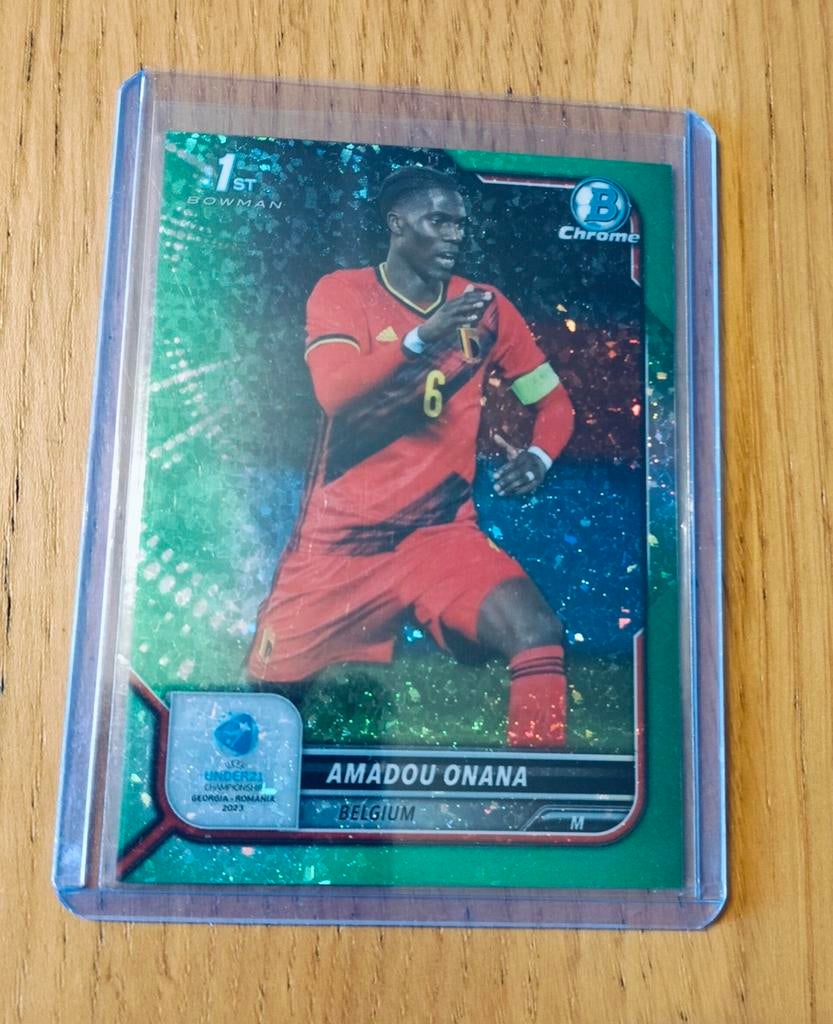 Topps Bowman under23 Amadou Onana België genummerde kaart, Ophalen