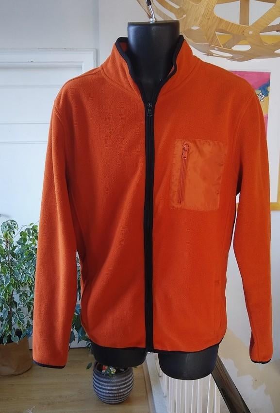 Oranje polar fleece met borstzakje, maatje M, Ophalen of Verzenden, Gedragen, Maat 48/50 (M), Oranje