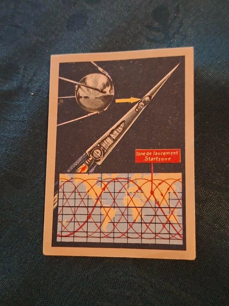 Prentje/Chromo : Spoetnik I en zijn baan/Chocolade Jacques, 1960 tot 1980, Gebruikt, Ophalen of Verzenden, Prent