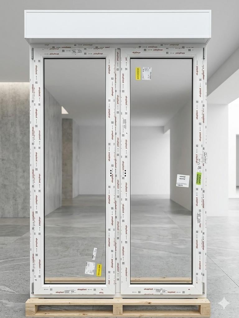 Porte-fenêtre PVC blanc - 1m 45 / 2m10 - 450 €, Enlèvement ou Envoi, Neuf