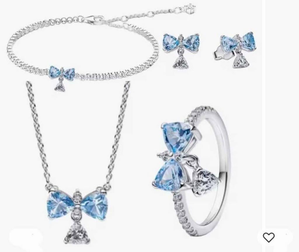 Ens 3 pièces argt 925 et papillon, Bijoux, Sacs & Beauté, Colliers, Argent, Bleu