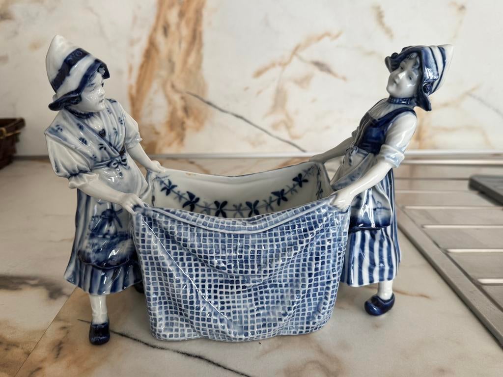 Vintage porselein delft, Collections, Statues & Figurines, Comme neuf, Enlèvement