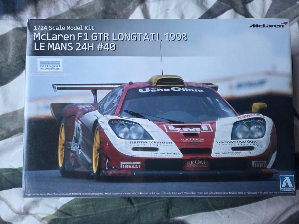 McLaren F1 GTR Longtail 1998 Le Mans 24H #40 (Aoshima), Hobby en Vrije tijd, Modelbouw | Auto's en Voertuigen, Overige merken