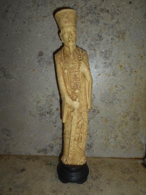 Statue vintage - Empereur chinois avec épée, Antiquités & Art, Enlèvement ou Envoi, Statue