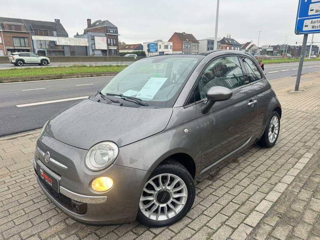 Fiat 500C Cabriolet 2012 090000km Airco Pdc Leder Full, 1242 cc, Cabriolet, Leder en Stof, Bedrijf