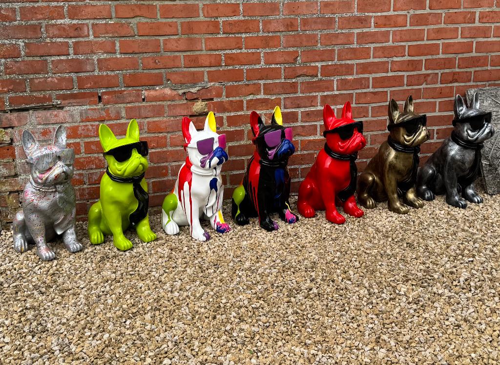 Beeld Franse Bulldog H60Cm / WEG = WEG, Jardin & Terrasse, Statues de jardin, Comme neuf, Autres matériaux, Enlèvement
