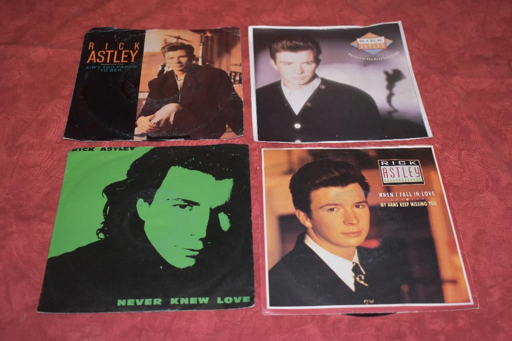 45t vinyl hits van Rick ASTLEY, 7 inch, Single, Ophalen of Verzenden, Zo goed als nieuw