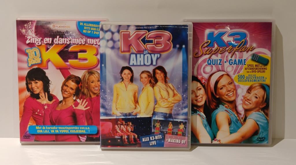 Set 3 K3‑dvd’s originele formatie zing dans quiz studio 100, Cd's en Dvd's, Alle leeftijden, Overige genres, Ophalen of Verzenden