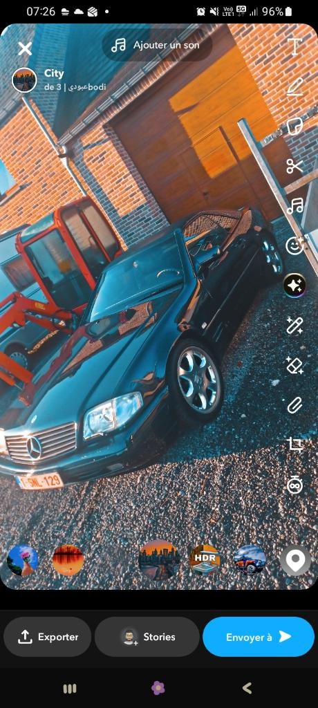 Mercedes Sl 320 voor export 0498 33 87 36, Auto's, Automaat, Zwart, Cabriolet, Blauw