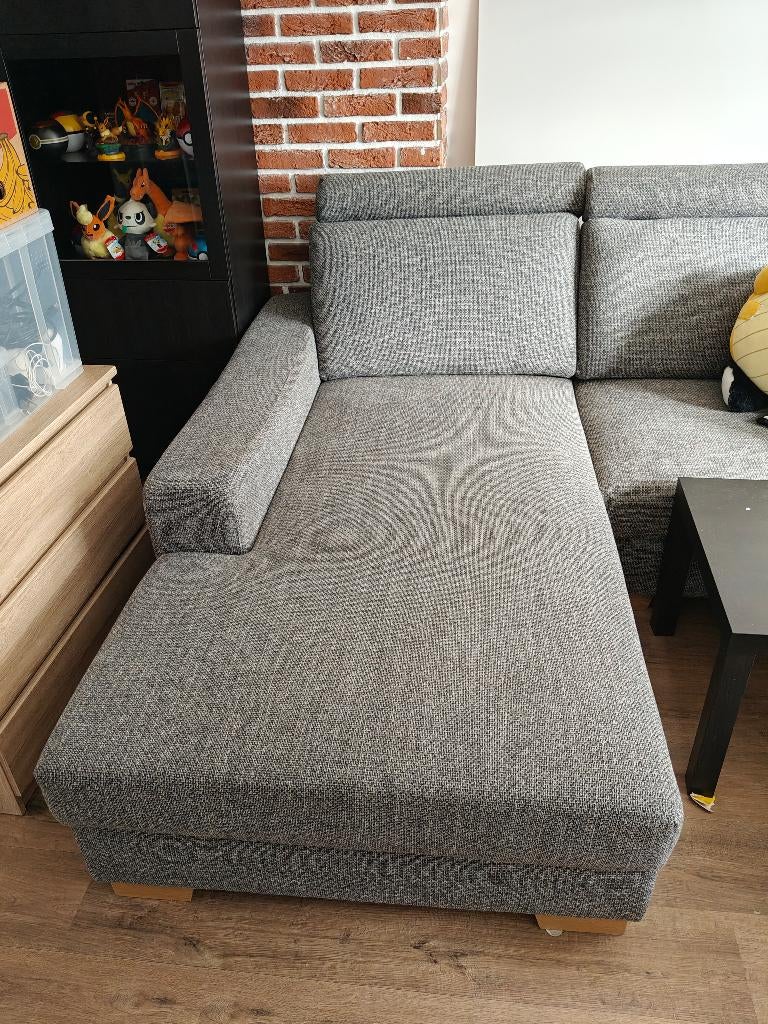 Chaise longue + hoofdsteun, 150 cm ou plus, Moins de 150 cm, Enlèvement, Tissus