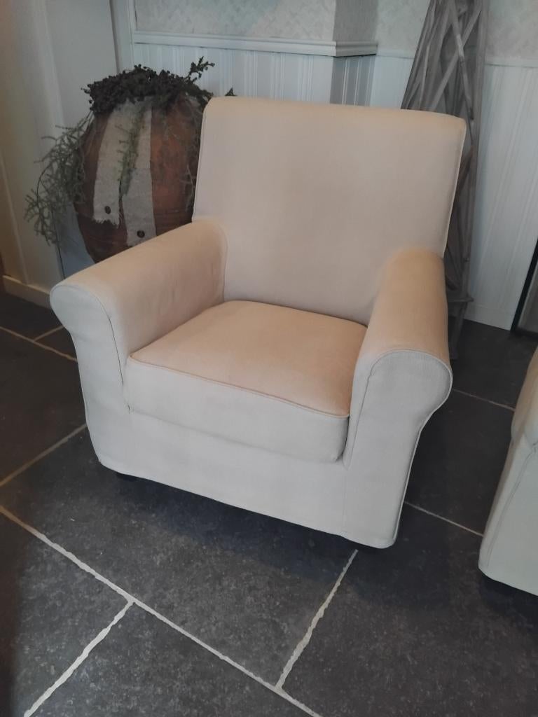 club zetel eenzit landelijke stijl beige kleur, Ophalen, Zo goed als nieuw, Stof