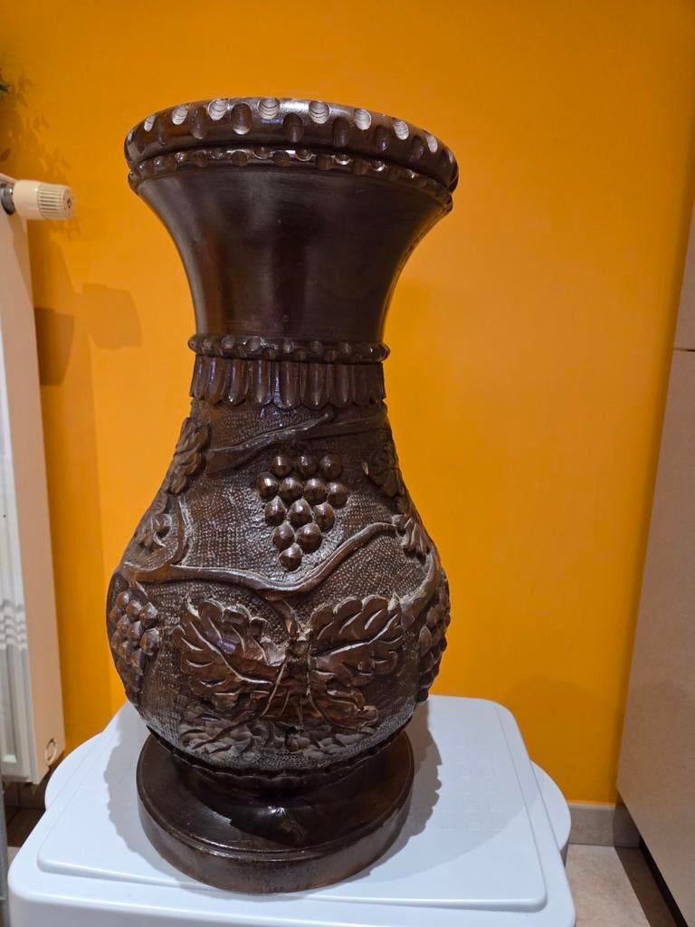 Antieke houten vaas, Antiek en Kunst, Antiek | Vazen, Ophalen of Verzenden