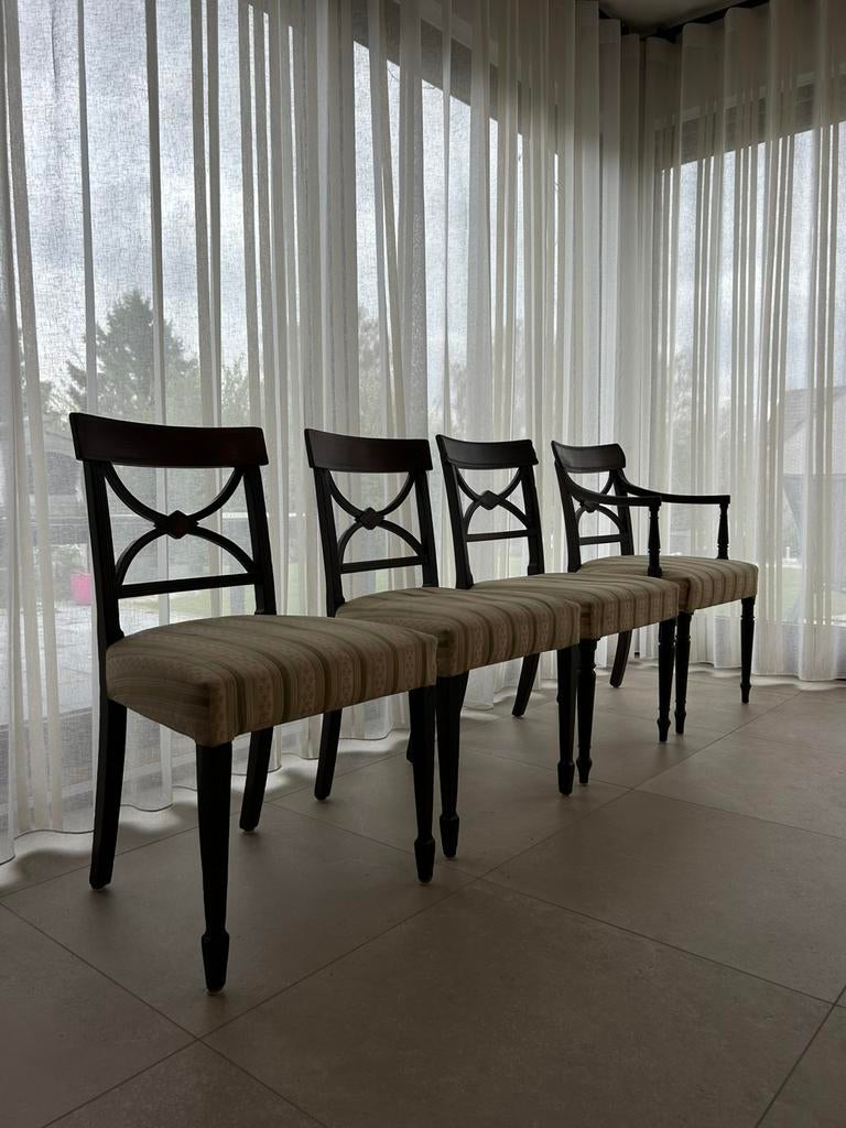 Lot de 4 chaises en bois massif – style classique / Regency, Maison & Meubles, Chaises, Autres couleurs, Enlèvement, Utilisé, Bois