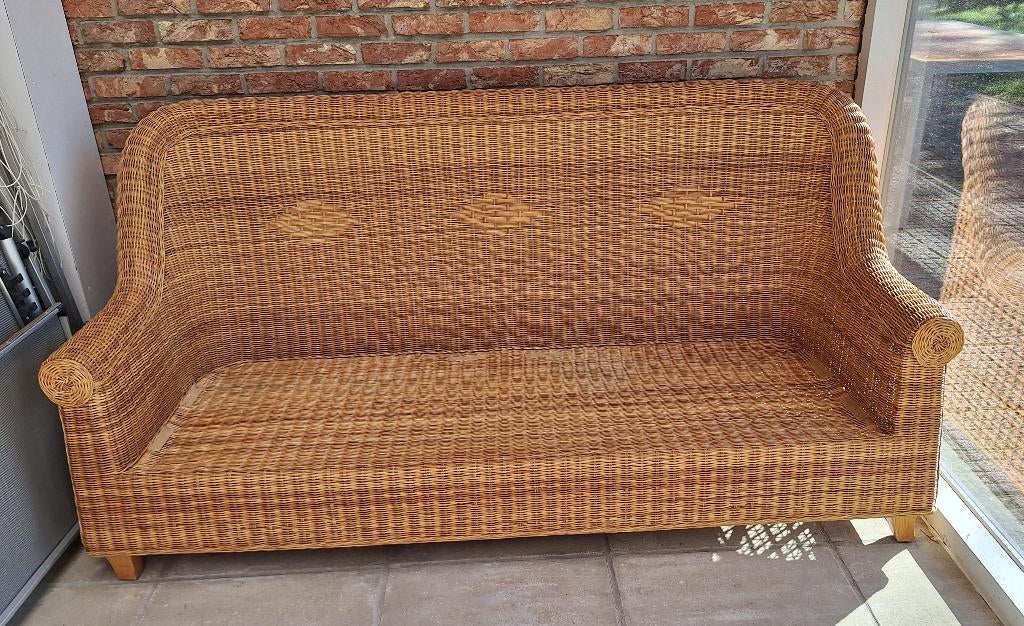 canapé rotin, Trois personnes, Moins de 75 cm, Osier ou Rotin, 150 à 200 cm