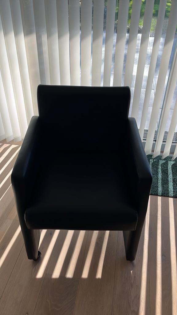 Leder look eetkamer/bureau stoel - met wieltjes, Ophalen, Zo goed als nieuw, Eén