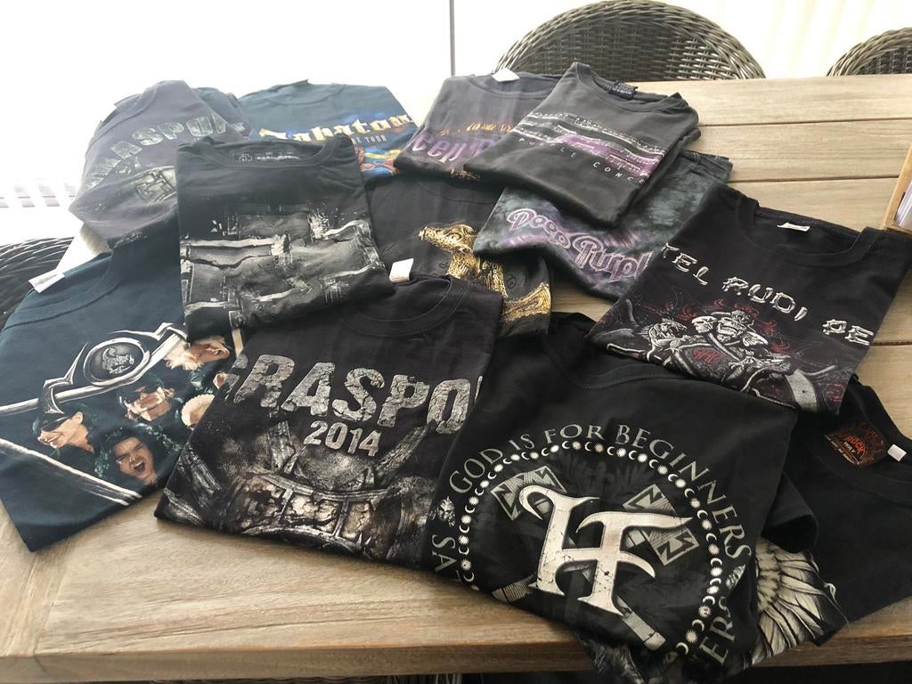 Assortiment hardrock t shirts, Ophalen, Gedragen, Maat 56/58 (XL), Zwart